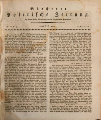 Münchener politische Zeitung (Süddeutsche Presse) Dienstag 15. Mai 1810