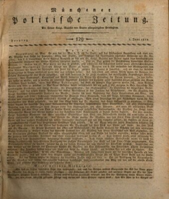 Münchener politische Zeitung (Süddeutsche Presse) Freitag 1. Juni 1810