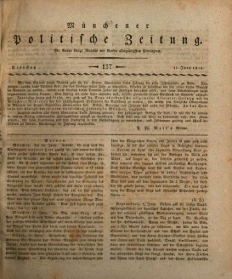 Münchener politische Zeitung (Süddeutsche Presse) Dienstag 12. Juni 1810