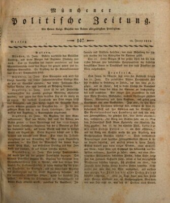 Münchener politische Zeitung (Süddeutsche Presse) Montag 25. Juni 1810