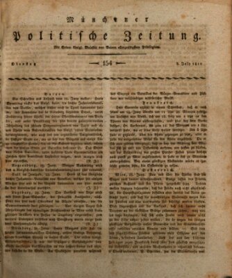 Münchener politische Zeitung (Süddeutsche Presse) Dienstag 3. Juli 1810