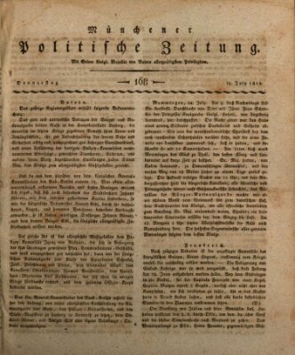 Münchener politische Zeitung (Süddeutsche Presse) Donnerstag 19. Juli 1810