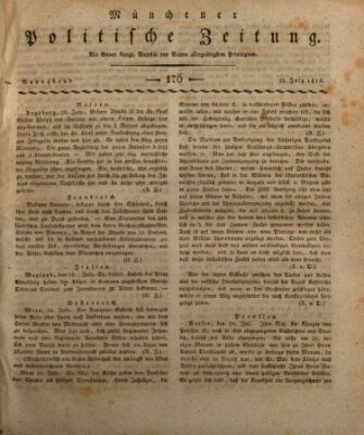 Münchener politische Zeitung (Süddeutsche Presse) Samstag 28. Juli 1810