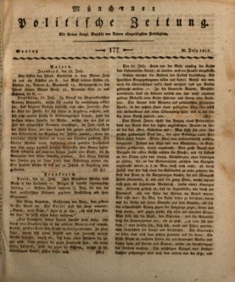 Münchener politische Zeitung (Süddeutsche Presse) Montag 30. Juli 1810