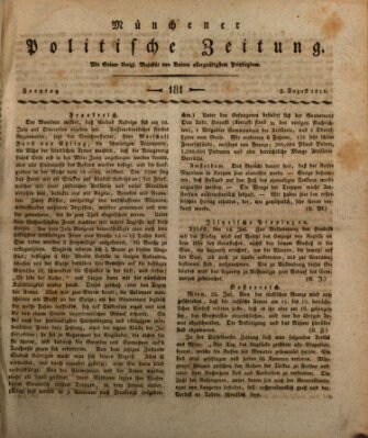 Münchener politische Zeitung (Süddeutsche Presse) Freitag 3. August 1810