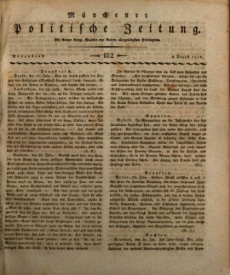 Münchener politische Zeitung (Süddeutsche Presse) Samstag 4. August 1810