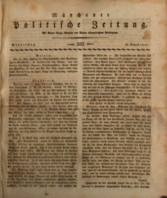 Münchener politische Zeitung (Süddeutsche Presse) Donnerstag 30. August 1810