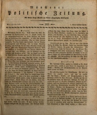 Münchener politische Zeitung (Süddeutsche Presse) Samstag 1. September 1810