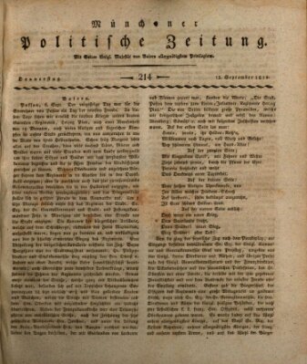 Münchener politische Zeitung (Süddeutsche Presse) Donnerstag 13. September 1810