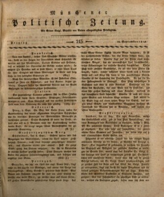 Münchener politische Zeitung (Süddeutsche Presse) Freitag 14. September 1810