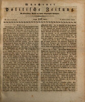 Münchener politische Zeitung (Süddeutsche Presse) Donnerstag 27. September 1810