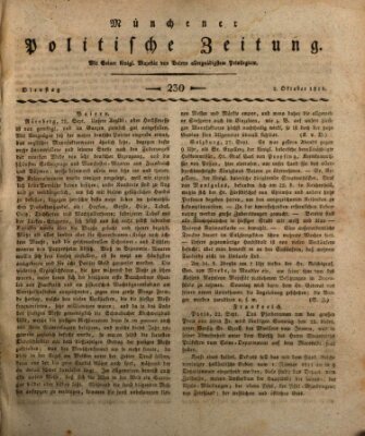 Münchener politische Zeitung (Süddeutsche Presse) Dienstag 2. Oktober 1810