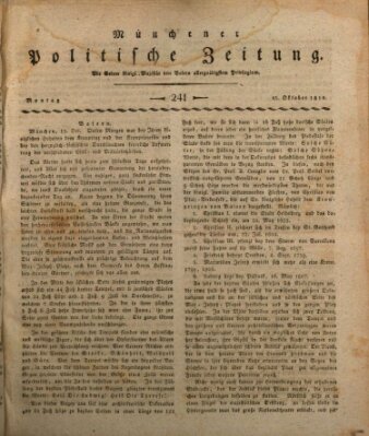 Münchener politische Zeitung (Süddeutsche Presse) Montag 15. Oktober 1810