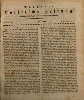 Münchener politische Zeitung (Süddeutsche Presse) Dienstag 16. Oktober 1810