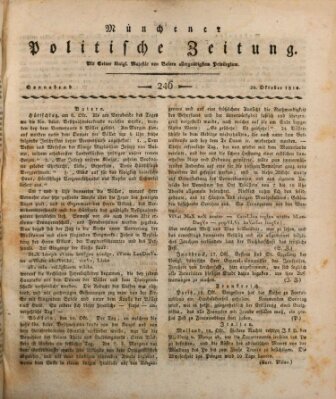 Münchener politische Zeitung (Süddeutsche Presse) Samstag 20. Oktober 1810