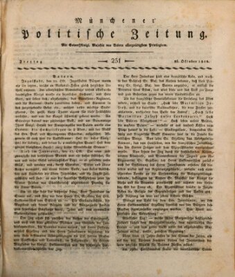 Münchener politische Zeitung (Süddeutsche Presse) Freitag 26. Oktober 1810