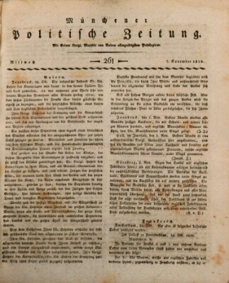 Münchener politische Zeitung (Süddeutsche Presse) Mittwoch 7. November 1810