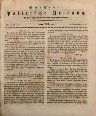 Münchener politische Zeitung (Süddeutsche Presse) Samstag 10. November 1810