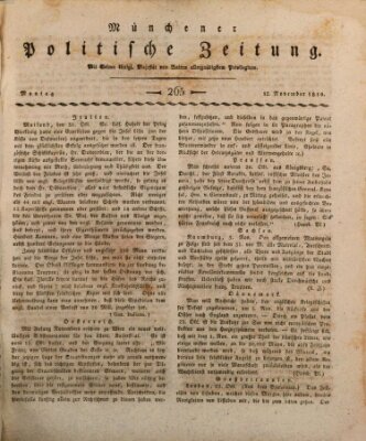 Münchener politische Zeitung (Süddeutsche Presse) Montag 12. November 1810