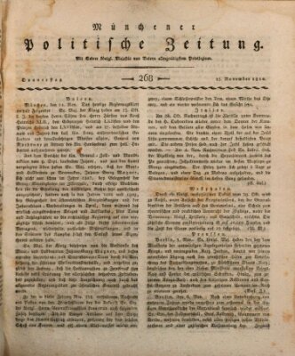 Münchener politische Zeitung (Süddeutsche Presse) Donnerstag 15. November 1810