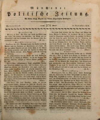 Münchener politische Zeitung (Süddeutsche Presse) Samstag 17. November 1810