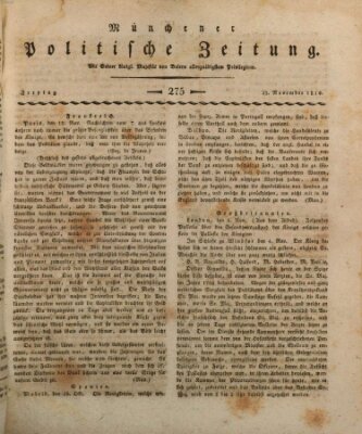 Münchener politische Zeitung (Süddeutsche Presse) Freitag 23. November 1810