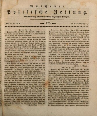 Münchener politische Zeitung (Süddeutsche Presse) Samstag 24. November 1810