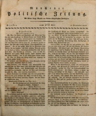 Münchener politische Zeitung (Süddeutsche Presse) Dienstag 27. November 1810