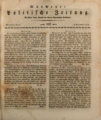 Münchener politische Zeitung (Süddeutsche Presse) Donnerstag 6. Dezember 1810