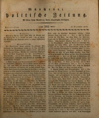 Münchener politische Zeitung (Süddeutsche Presse) Donnerstag 27. Dezember 1810