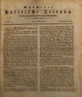 Münchener politische Zeitung (Süddeutsche Presse) Freitag 28. Dezember 1810