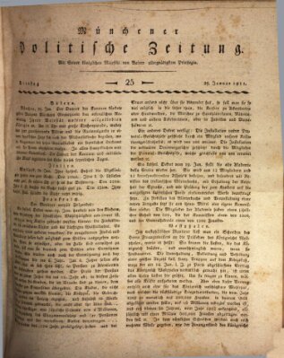 Münchener politische Zeitung (Süddeutsche Presse) Dienstag 29. Januar 1811