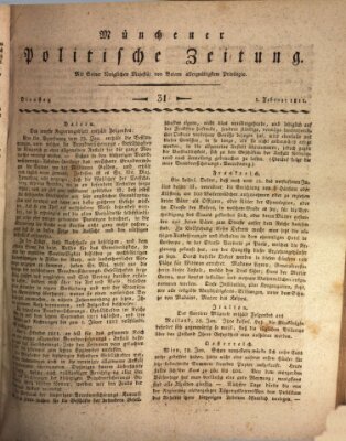 Münchener politische Zeitung (Süddeutsche Presse) Dienstag 5. Februar 1811