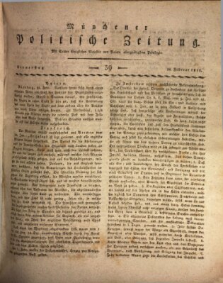 Münchener politische Zeitung (Süddeutsche Presse) Donnerstag 14. Februar 1811