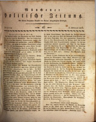 Münchener politische Zeitung (Süddeutsche Presse) Freitag 22. Februar 1811