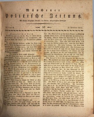 Münchener politische Zeitung (Süddeutsche Presse) Mittwoch 27. Februar 1811