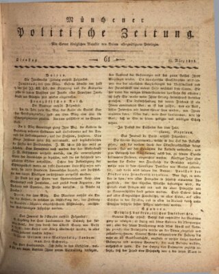 Münchener politische Zeitung (Süddeutsche Presse) Dienstag 12. März 1811