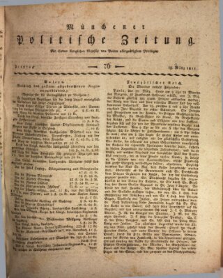 Münchener politische Zeitung (Süddeutsche Presse) Freitag 29. März 1811