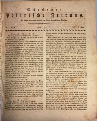 Münchener politische Zeitung (Süddeutsche Presse) Mittwoch 17. April 1811