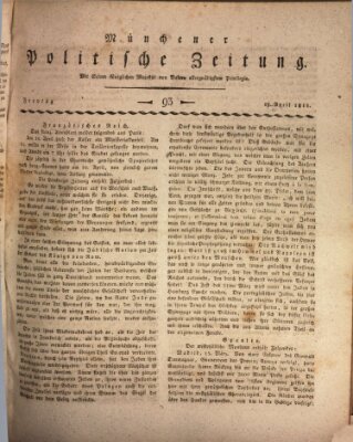Münchener politische Zeitung (Süddeutsche Presse) Freitag 19. April 1811