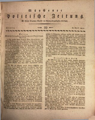 Münchener politische Zeitung (Süddeutsche Presse) Freitag 26. April 1811