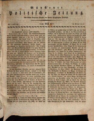 Münchener politische Zeitung (Süddeutsche Presse) Dienstag 18. Juni 1811