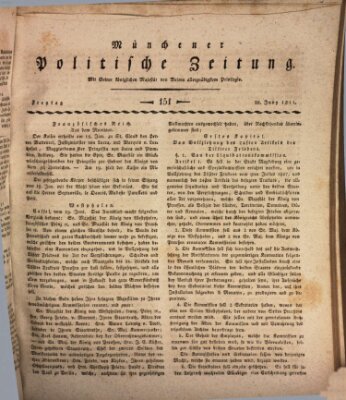 Münchener politische Zeitung (Süddeutsche Presse) Freitag 28. Juni 1811