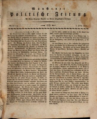 Münchener politische Zeitung (Süddeutsche Presse) Montag 1. Juli 1811