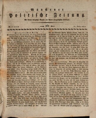 Münchener politische Zeitung (Süddeutsche Presse) Mittwoch 10. Juli 1811