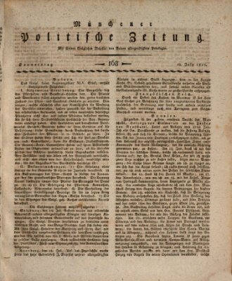 Münchener politische Zeitung (Süddeutsche Presse) Donnerstag 18. Juli 1811