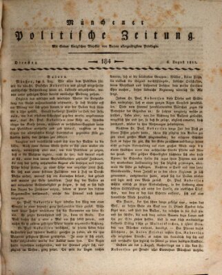 Münchener politische Zeitung (Süddeutsche Presse) Dienstag 6. August 1811