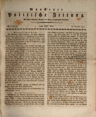 Münchener politische Zeitung (Süddeutsche Presse) Mittwoch 21. August 1811