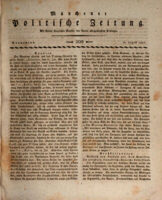 Münchener politische Zeitung (Süddeutsche Presse) Samstag 24. August 1811