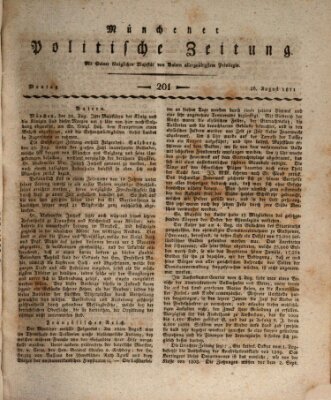 Münchener politische Zeitung (Süddeutsche Presse) Montag 26. August 1811